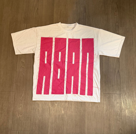 FORTIFIED TEE PINK ON WHITE